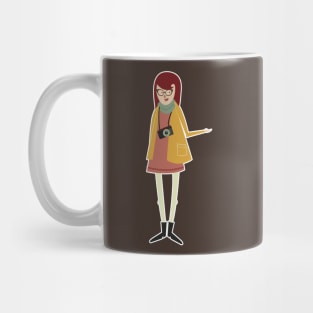 Hipster Girl Sticker Mug